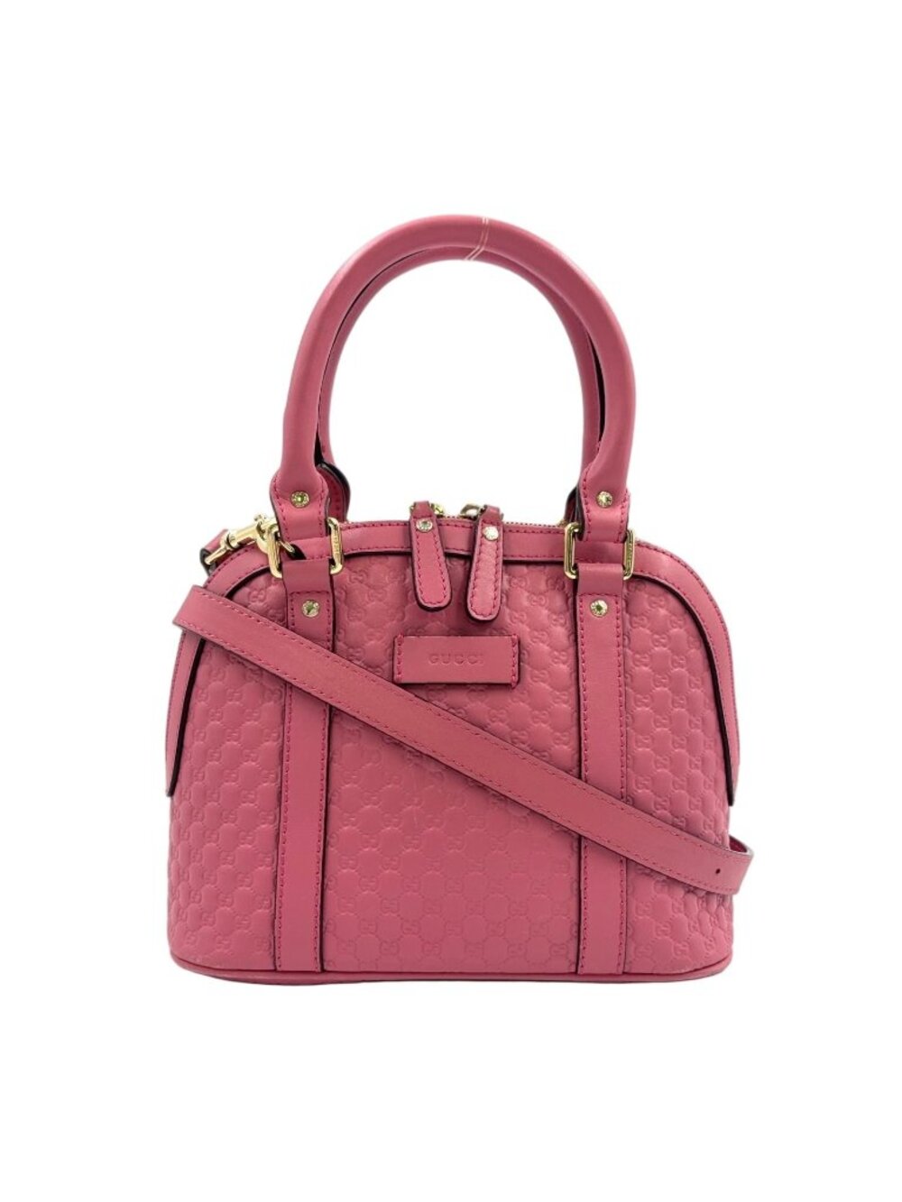 Gucci Micro Guccissima 2-Way Shoulder Leather Pink Handbag Gold